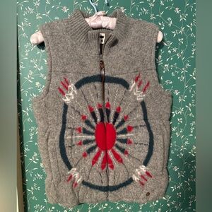 Levi's Gray and Red Patterned Vest